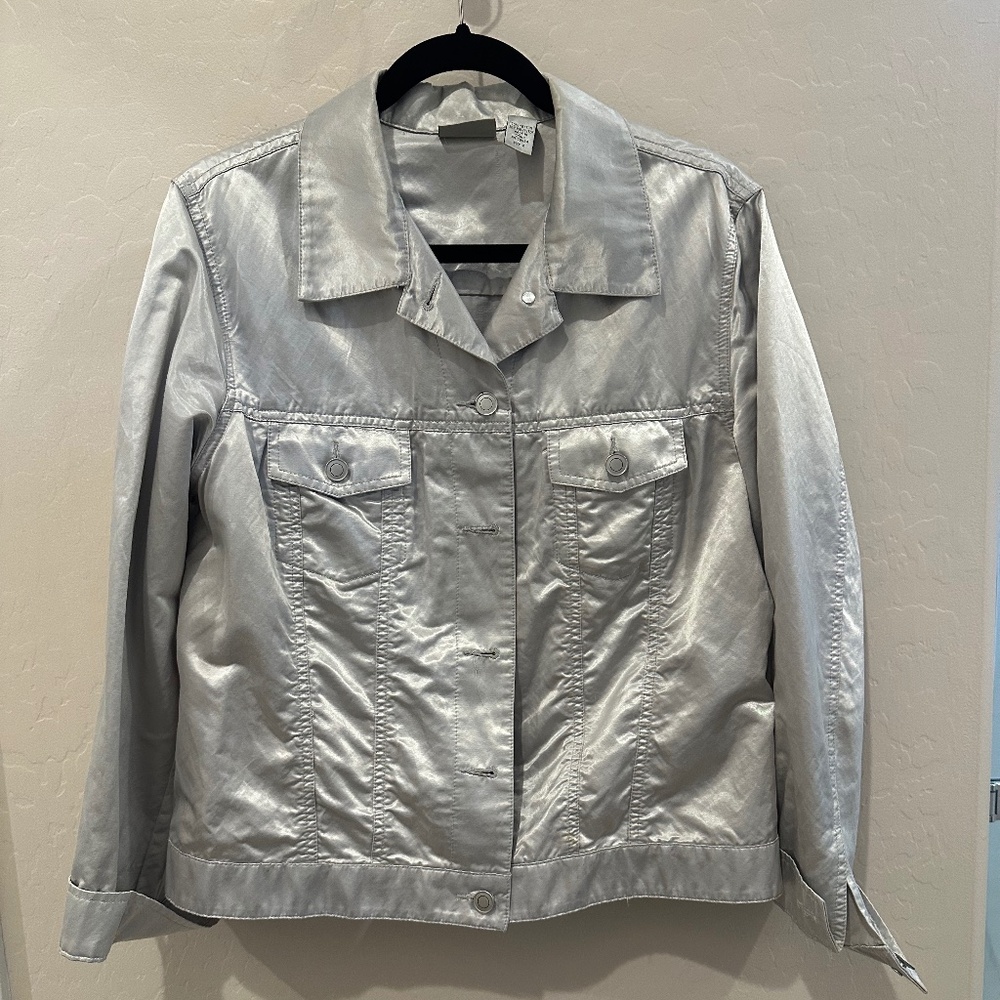 Chicos silver jacket size 2